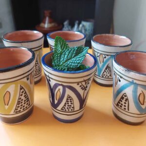 Handmade Moroccan Ceramic Tea Glass Set (6 Pieces)
